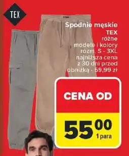 Carrefour Spodnie męskie TEX oferta