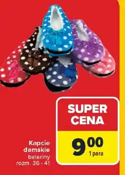 Carrefour Kapcie damskie baleriny oferta