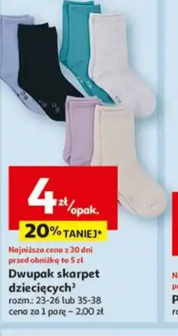 Auchan Dwupak skarpet dziecięcych oferta