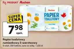 Auchan Papier toaletowy rumiankowy 3-warstwowy Auchan oferta