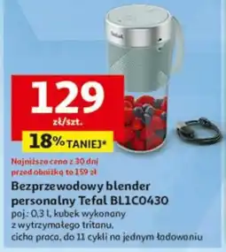 Auchan Tefal Bezprzewodowy blender personalny BL1C0430 oferta