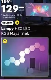 Biedronka GOLDLUX Lampy HEX LED RGB Maya, 9 el oferta