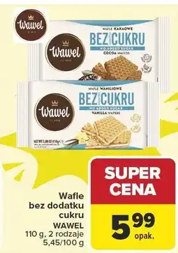 Carrefour Wafle bez dodatku cukru WAWEL kakaowe oferta