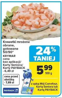 Carrefour Krewetki mrożone obrane, gotowane 50/90+ oferta