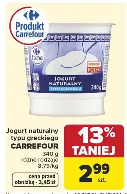Carrefour Market Jogurt naturalny typu greckiego Carrefour oferta
