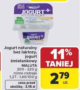 Carrefour Jogurt naturalny bez laktozy MALUTA oferta