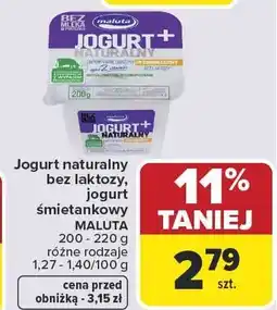 Carrefour Market Jogurt naturalny bez laktozy MALUTA oferta