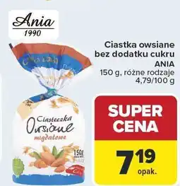 Carrefour Ciastka owsiane bez dodatku cukru ANIA oferta