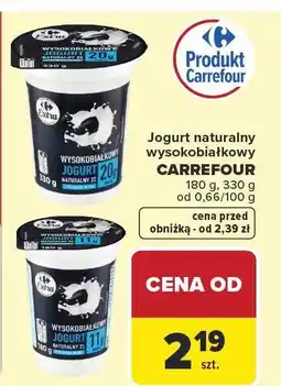 Carrefour Jogurt naturalny wysokobiałkowy Carrefour oferta