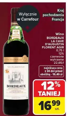 Carrefour Wino La Cave D'augustin Florent Large Malartic Bordeaux oferta