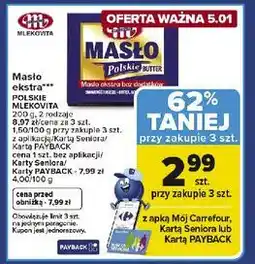 Carrefour Masło ekstra Mlekovita Polskie oferta