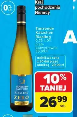 Carrefour Wino Tanzende Katzchen Riesling oferta