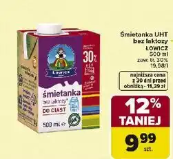 Carrefour Śmietanka uht 30 % bez laktozy Łowicz 1906 Łowicka oferta