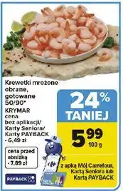 Carrefour Krewetki gotowane mrożone 50/90 Krymar oferta