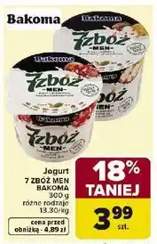 Carrefour Jogurt żurawina-czerwony grejpfrut Bakoma 7 Zbóż Men oferta