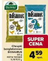 Carrefour Chrupki kukurydziane bezglutenowe sól morska Biosaurus oferta