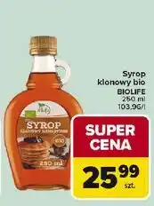 Carrefour Syrop klonowy kanadyjski Bio Life oferta