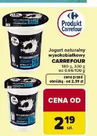 Carrefour Jogurt naturalny wysokobiałkowy Carrefour Extra oferta