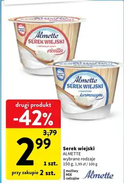 Intermarche Serek wiejski Almette kremowy oferta
