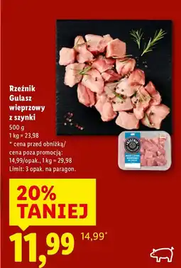 Lidl Gulasz wieprzowy z szynki Rzeźnik oferta