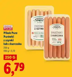 Lidl Parówki z szynki lub z kurczaka Pikok Pure oferta