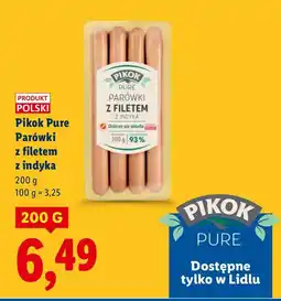 Lidl Parówki z filetem z indyka Pikok Pure oferta