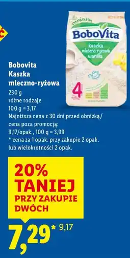 Lidl Kaszka mleczno-ryżowa Bobovita oferta