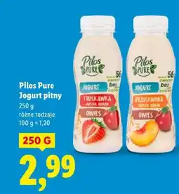 Lidl Pilos Pure Jogurt pitny 250g (truskawka, brzoskwinia) oferta