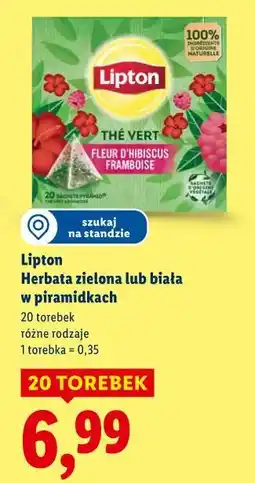 Lidl Lipton Herbata zielona lub biała w piramidkach oferta
