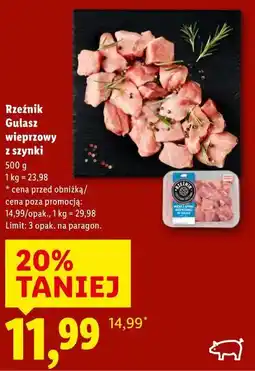 Lidl Rzeźnik Gulasz wieprzowy z szynki oferta