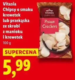 Lidl Vitasia Chipsy o smaku krewetek lub przekąska ze skrobi z manioku i krewetek oferta