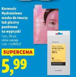 Lidl Kormesic Hydrożelowa maska do twarzy lub plastry punktowe na wypryski oferta