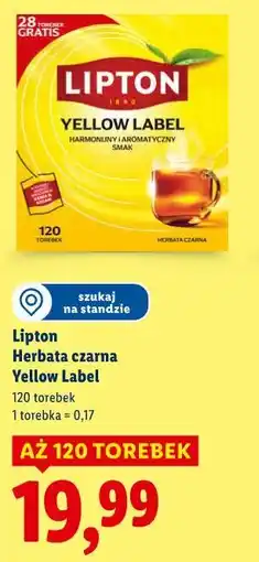 Lidl Lipton Herbata czarna Yellow Label oferta