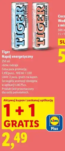 Lidl Tiger Napój energetyczny oferta