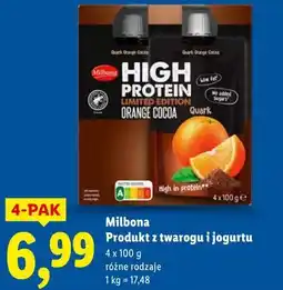 Lidl Milbona Produkt z twarogu i jogurtu High Protein Orange Cocoa oferta