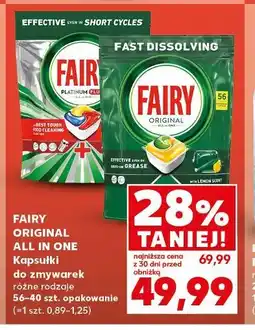 Kaufland FAIRY ORIGINAL ALL IN ONE Kapsułki do zmywarek różne rodzaje 56-48 szt. opakowanie oferta