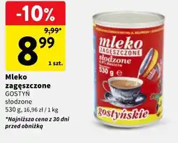 Intermarche Mleko zagęszczone słodzone Gostyń (puszka) oferta