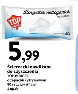 Intermarche Ściereczki nawilżane do czyszczenia TOP BUDGET 80szt oferta