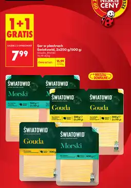 Biedronka Ser w plastrach Światowid, 2x250 g/500 g: Gouda, Morski oferta