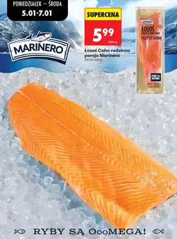 Biedronka Łosoś Coho rodzinna porcja Marinero oferta