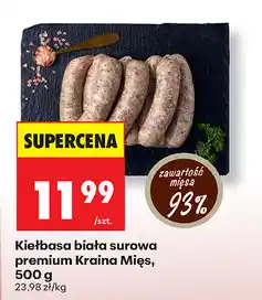 Biedronka Kiełbasa biała surowa premium Kraina Mięs oferta