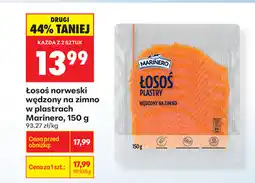 Biedronka Łosoś norweski wędzony na zimno w plastrach Marinero oferta