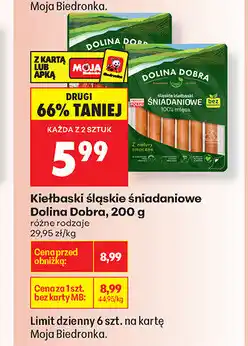 Biedronka Kiełbaski śląskie śniadaniowe Dolina Dobra oferta
