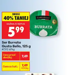 Biedronka Ser Burrata Gusto Bello oferta
