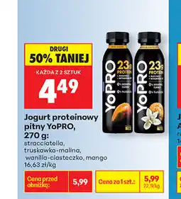 Biedronka Jogurt proteinowy pitny YoPRO, 270 g (truskawkowo-malin, wanilia-ciasteczko, mango) oferta