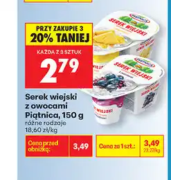 Biedronka Serek wiejski z owocami Piątnica oferta