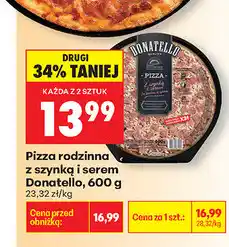 Biedronka Pizza rodzinna z szynką i serem Donatello oferta