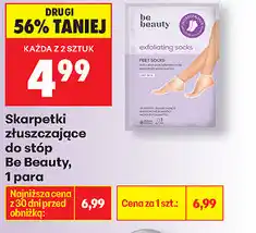 Biedronka Skarpetki złuszczające do stóp Be Beauty, 1 para oferta