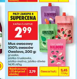 Biedronka Mus owocowy 100% owoców Owoloko, 200 g (różne rodzaje) oferta