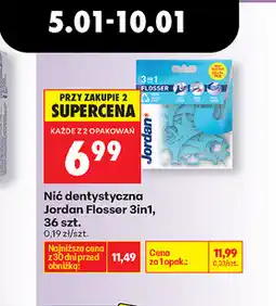 Biedronka Nić dentystyczna Jordan Flosser 3in1, 36 szt oferta